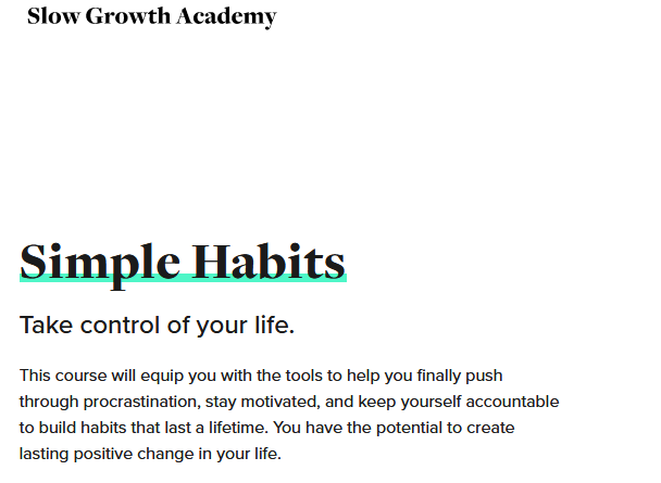 Matt D’avella – Slow Growth Academy – Simple Habits(2020)