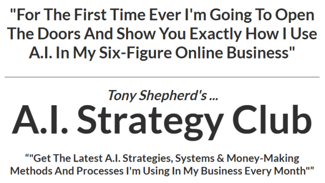 Read more about the article Tony Shepherd – A.I. Strategy Club