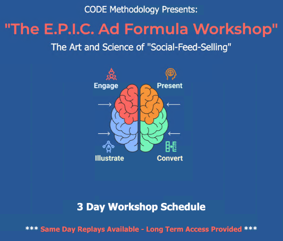 You are currently viewing Chris Rocheleau – The Epic Ad Formula Workshop CODE Methodology
