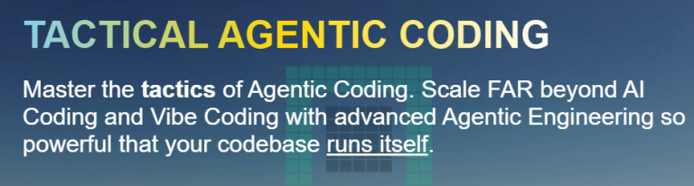 Read more about the article IndyDevDan – Tactical Agentic Coding – Agentic Engineer + Principled AI Coding